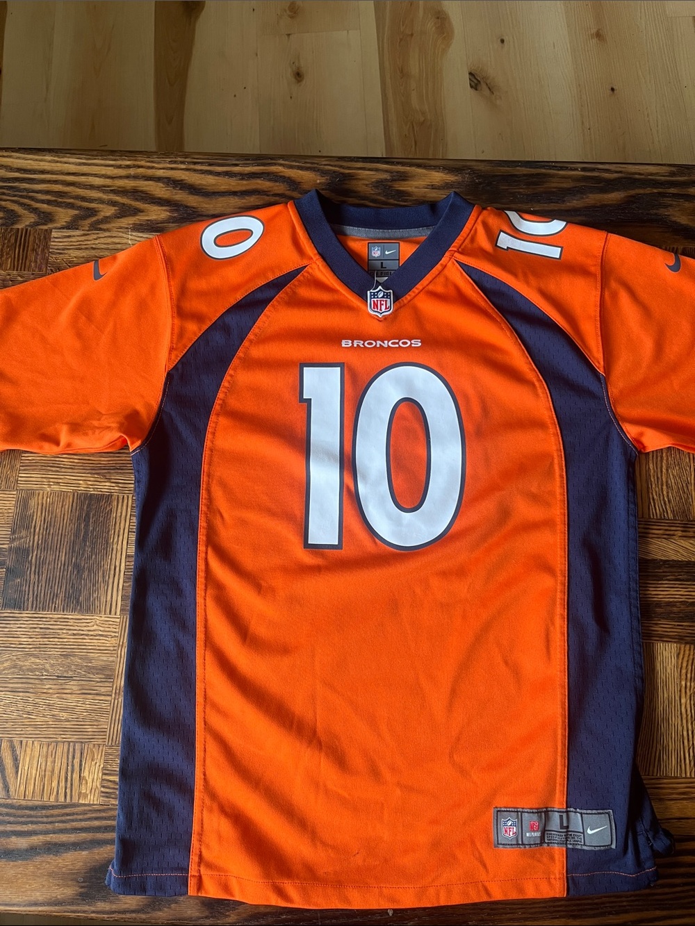 Nike Orange and Navy Denver Broncos #10 Football Jersey